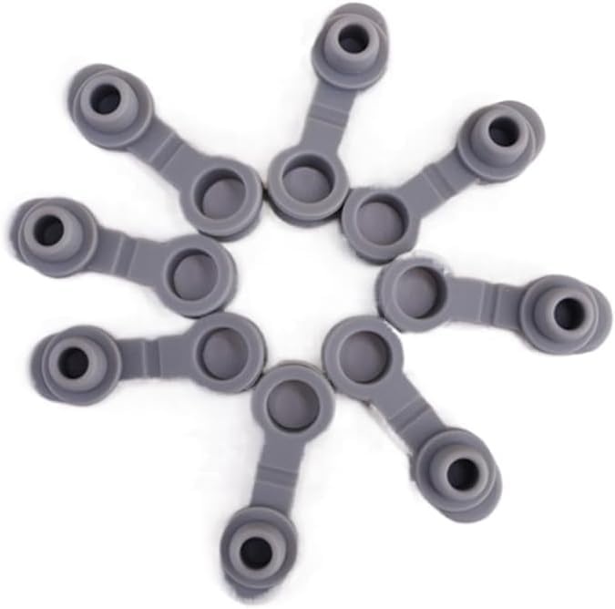 10Pcs Grey Universal Silicone Sealing Bottle Straw Wine Stoppers,Hole Grommets Stopper Lids Straw Plug Replacement Tumber 20/30Oz Thermos Cup,Wine Stoppers and Pourers,Bar and Wine Tools