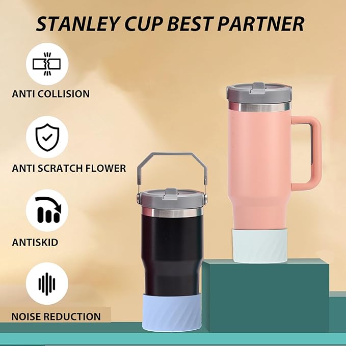 Kleeblatt Pink Silicone Boot For Stanley 40 Oz Tumbler, Stanley Cup Sleeve, Owala Water Bottle 24/32oz Boot Accessories, Stanley Cup Bottom Protector, Stanley Bottom Cover, Hydro Flask Boot