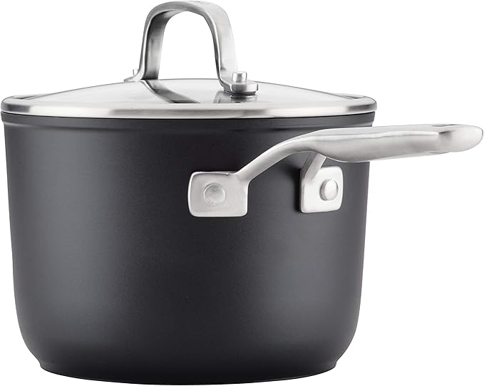 KitchenAid Hard Anodized Induction Nonstick Cookware Pots and Pans Set, 10 Piece, Matte Black