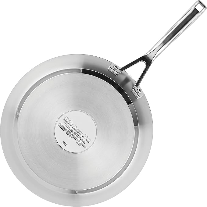 KitchenAid 3-Ply Base Stainless Steel Cookware Pots and Pans Set, 10 Piece, Brushed Stainless